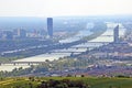 Danube river and Donauinsel